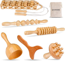 Load image into Gallery viewer, 6-in-1 Wooden Massager Kit for Body Sculpting and Lymphatic Drainage Therapy
