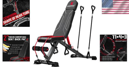 900LB Adjustable Weight Bench - Foldable Incline/Decline for Full Body Workout