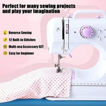 Load image into Gallery viewer, Lightweight Electric Sewing Machine with Foot Pedal - 12 Stitches &amp; Storage