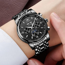 Load image into Gallery viewer, Luxury Automatic Men's Watch with Moon Phase &amp; Water Resistance - Black Dial
