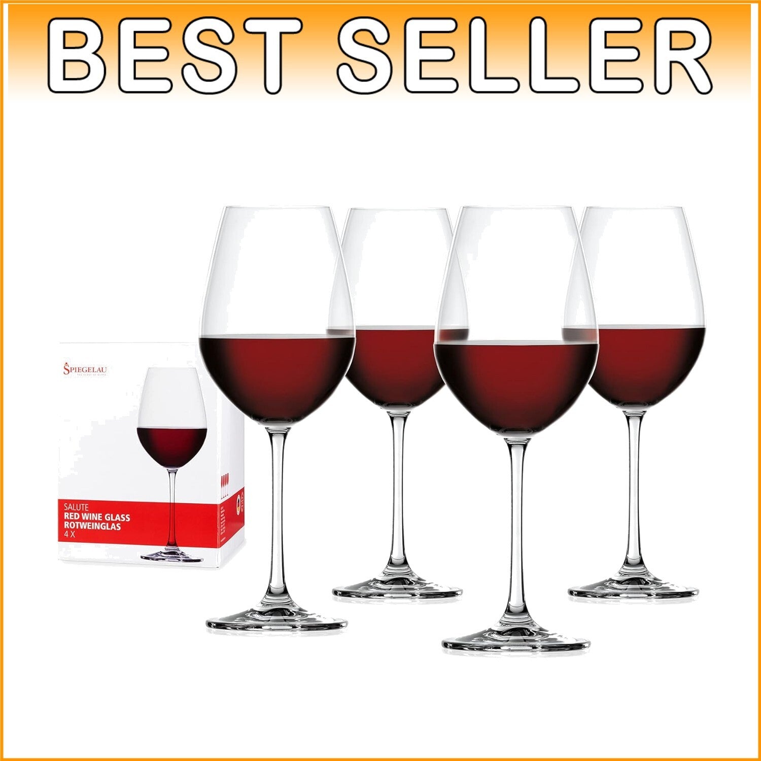 Dishwasher Safe Stylish Red Wine Glasses – 4 Count of Premium Crystal Elegance