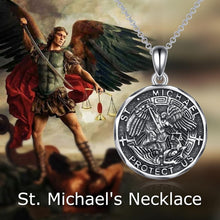 Load image into Gallery viewer, Sterling Silver Saint Michael Pendant Necklace - Blessed Religious Jewelry Gift