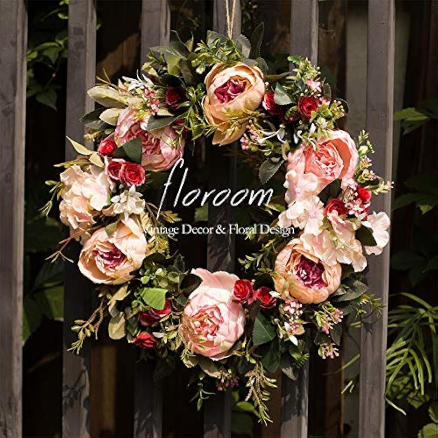 Durable 15.5''-16'' Flower Wreath - Elegant Spring and Summer Door Accessory