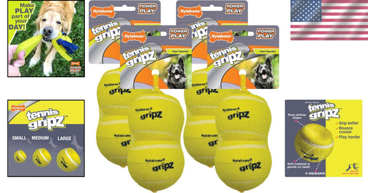 Bouncy Non-Abrasive Tennis Balls for Large Dogs - 4 Pack Interactive Play