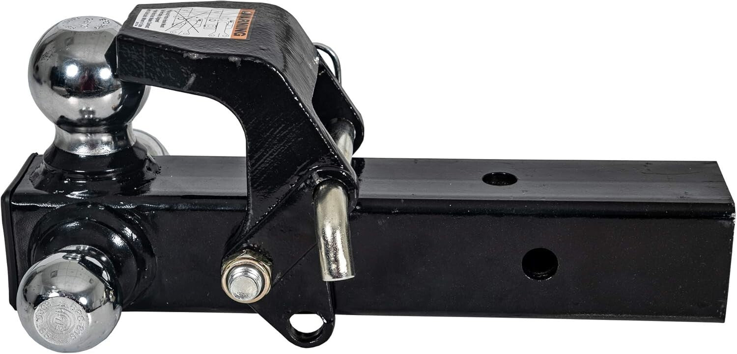 Chrome-Plated Tri-Ball Hitch for 2-1/2 Inch Receivers with Heavy-Duty Design