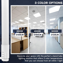 Load image into Gallery viewer, Energy-Efficient T8 U-Bend LED Tube Light, 2-Pack - 3500K/4000K/5000K, G13 Base