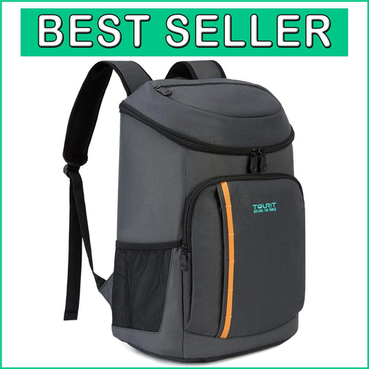 Durable Leak-Proof Backpack Cooler - 30 Can Capacity, Ideal for Picnics & Hiking