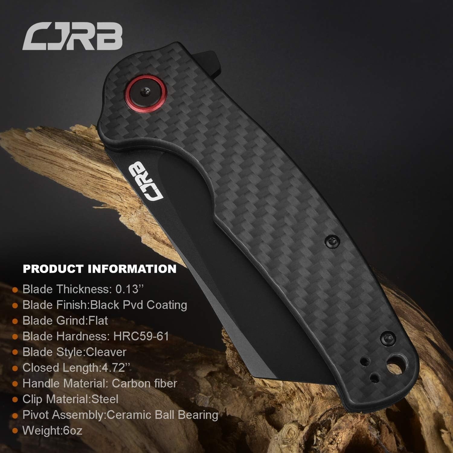 Durable Outdoor Knife - CJRB Crag 3.43" Folding Blade for Camping & Survival