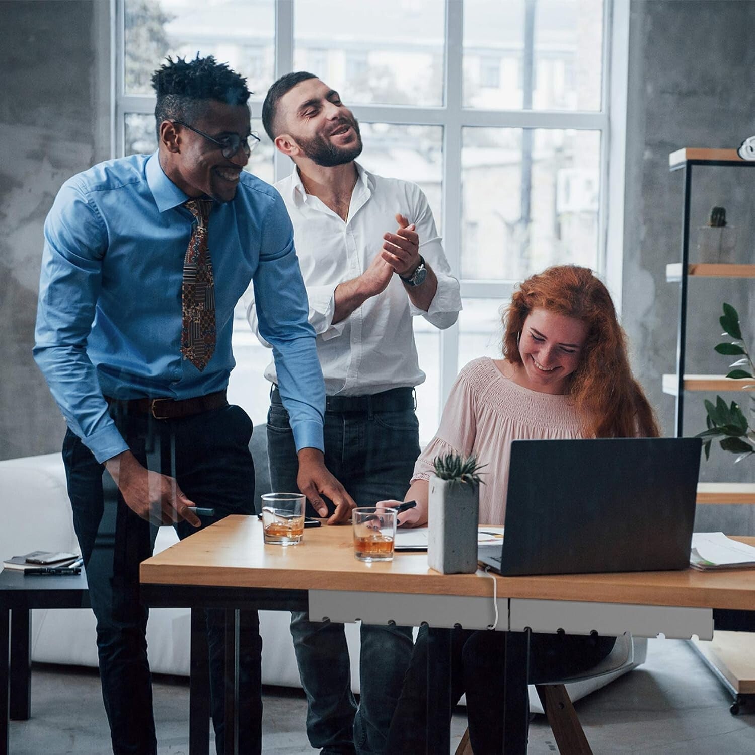 Sturdy Silver Cable Management Trays with 10 Ties - Set of 3 for Home Office