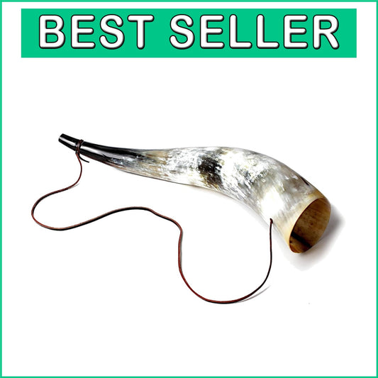 Crafted XXL Viking War Horn - Deep Sound & Illustrated Blowing Guide Included