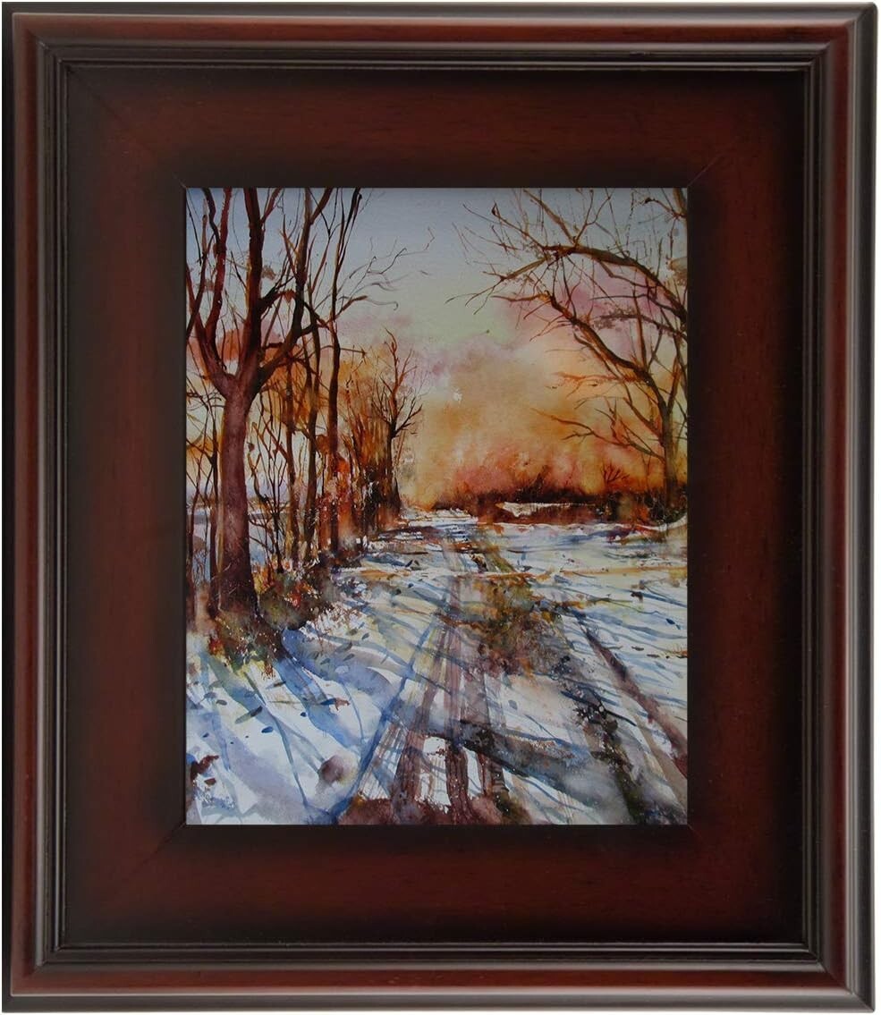 Professional 8x10 Picture Frame in Mahogany – Ideal for Canvas Art Display