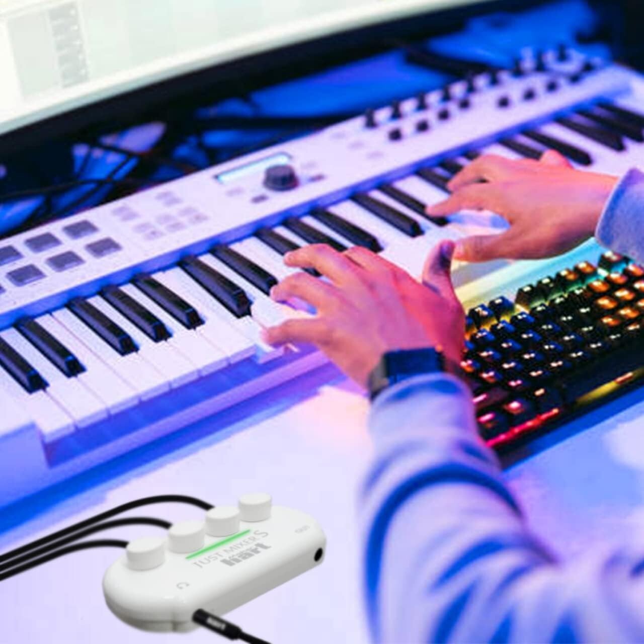 JUST Mixer S Portable 3-Channel Mini Audio Mixer - Battery & USB Powered