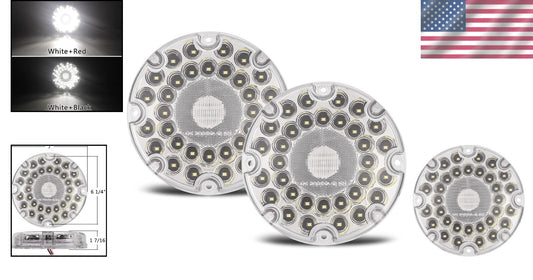 Bright 7-Inch Round LED Back-Up Lights - 36 LEDs with Reflex Lens for Vehicles