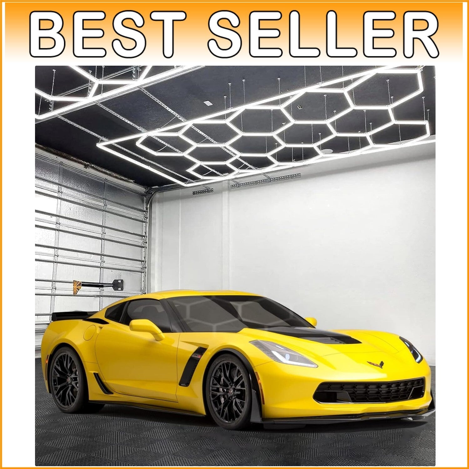 Hexagon 108000LM LED Garage Light with Safe Installation - Ideal for Workshops