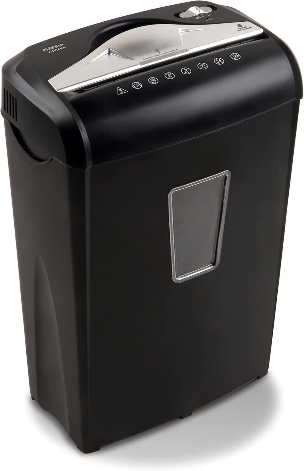 Efficient High-Security 8-Sheet Micro-Cut Shredder with Thermal Protection