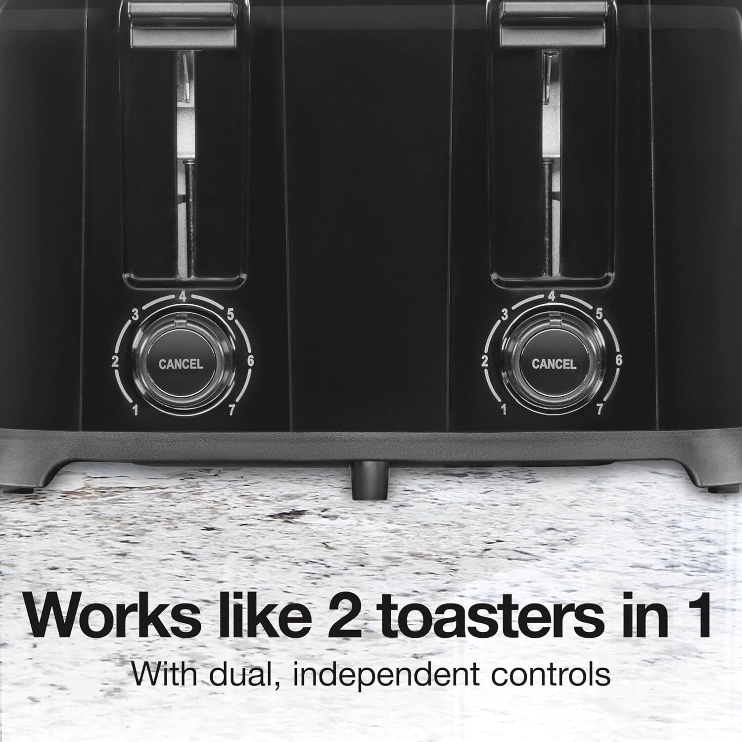 Reliable 4-Slice Toaster with Toast Boost & Auto Shut-off - Black Brushed Finish