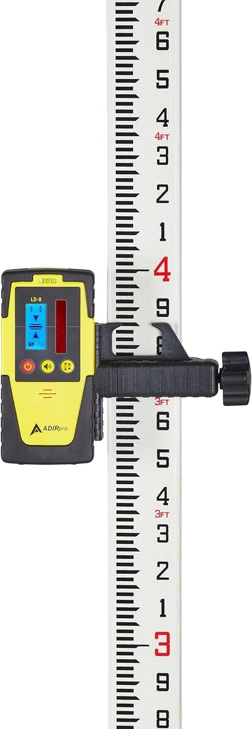 25-Foot Telescoping Fiberglass Grade Rod - Non-Glare Leveling Tool with Case