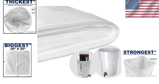 50 Non-Woven Cold Brew Filters - Seamless & Thick for Commercial Coffee Brewing