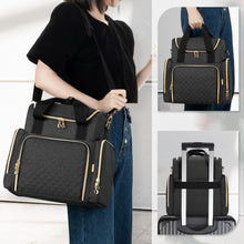 Load image into Gallery viewer, Black Travel Cosmetic Bag with Protective Padding and Multiple Storage Features