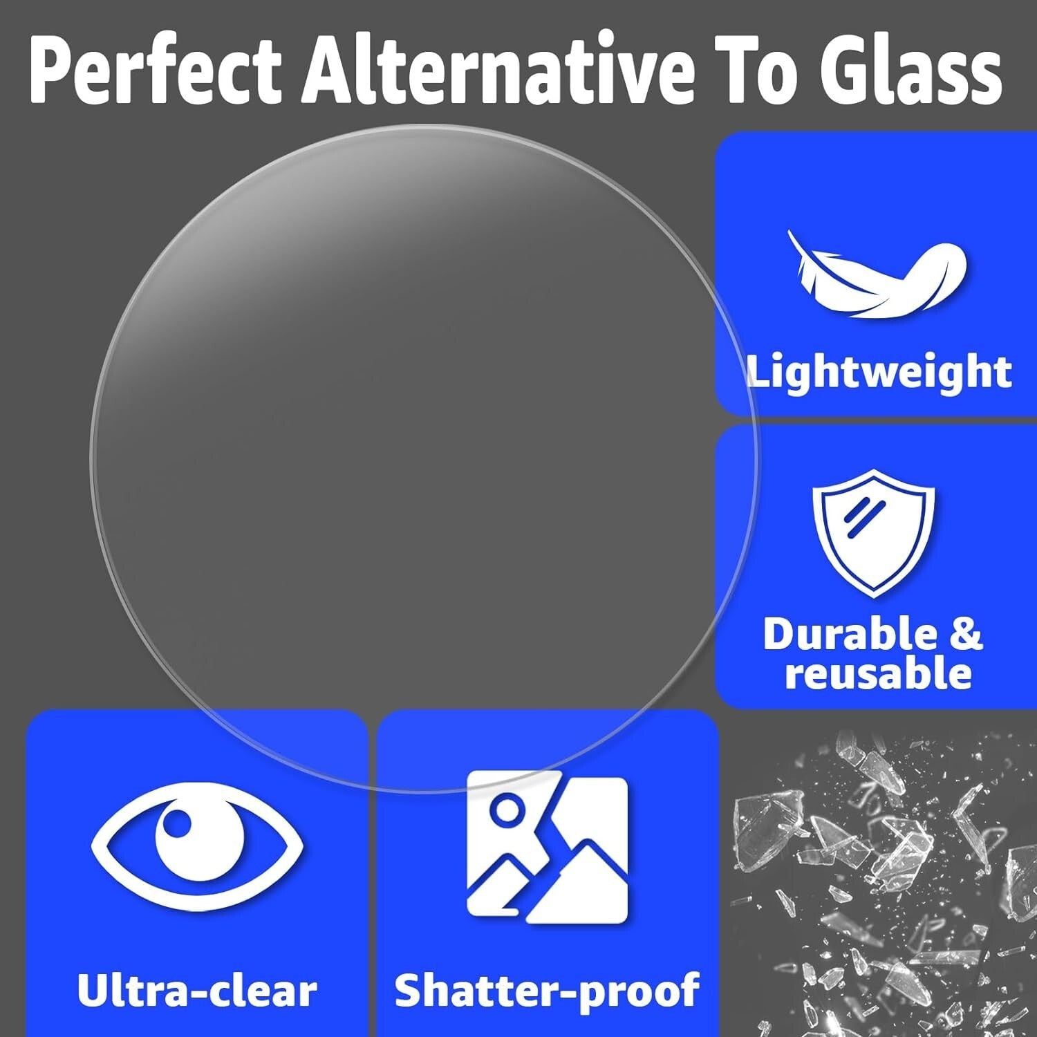 1/8" Thick Round Acrylic Discs - 20" Clear Panels for Creative DIY Projects