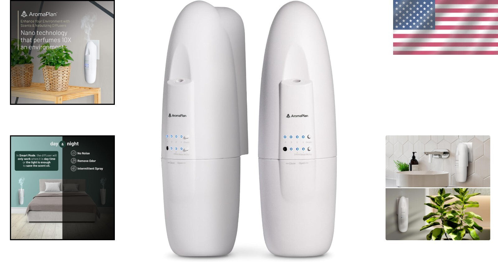 Waterless Essential Oil Diffuser 2 Pack - Plug-in & Portable Aromatherapy