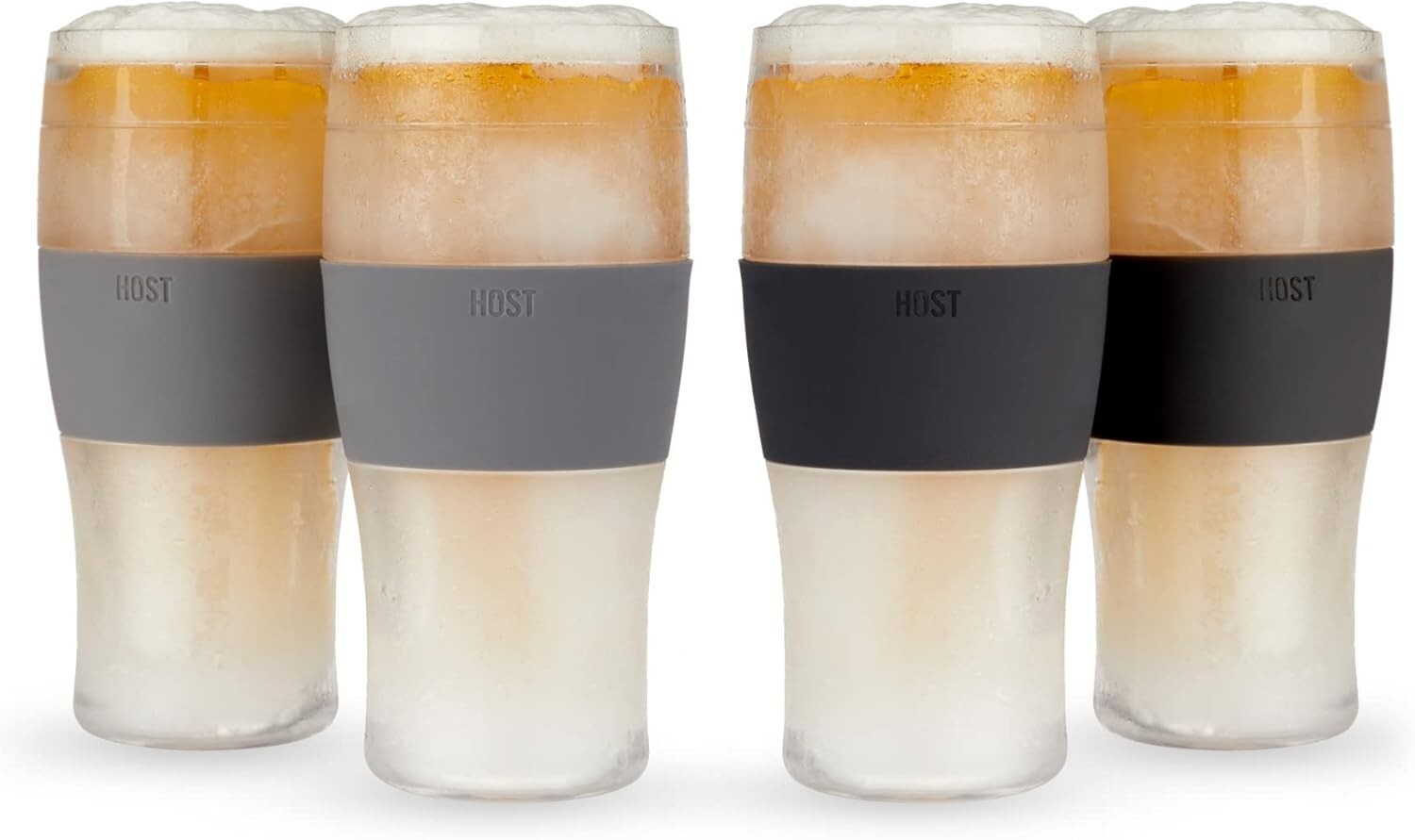 Innovative 16oz Beer Glass Set with Silicone Grip - Ideal Gift for Beer Lovers