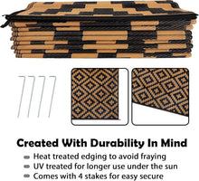 Load image into Gallery viewer, Versatile 9' x 18' Reversible Outdoor Rug - Ideal for Camping, Decks &amp; More