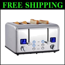 Load image into Gallery viewer, Ultra-Clear LED 4 Slice Toaster with Extra Wide Slots for Perfect Toast Every...