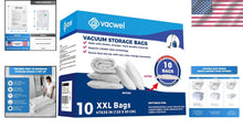 Load image into Gallery viewer, 10-Pack XXL Vacuum Storage Bags 47x35in - Save Space for Comforters &amp; Clothing