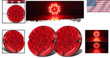 Load image into Gallery viewer, Red 7-Inch Round LED Trailer Lights - 2Pcs Set with Built-in Reflex Reflector