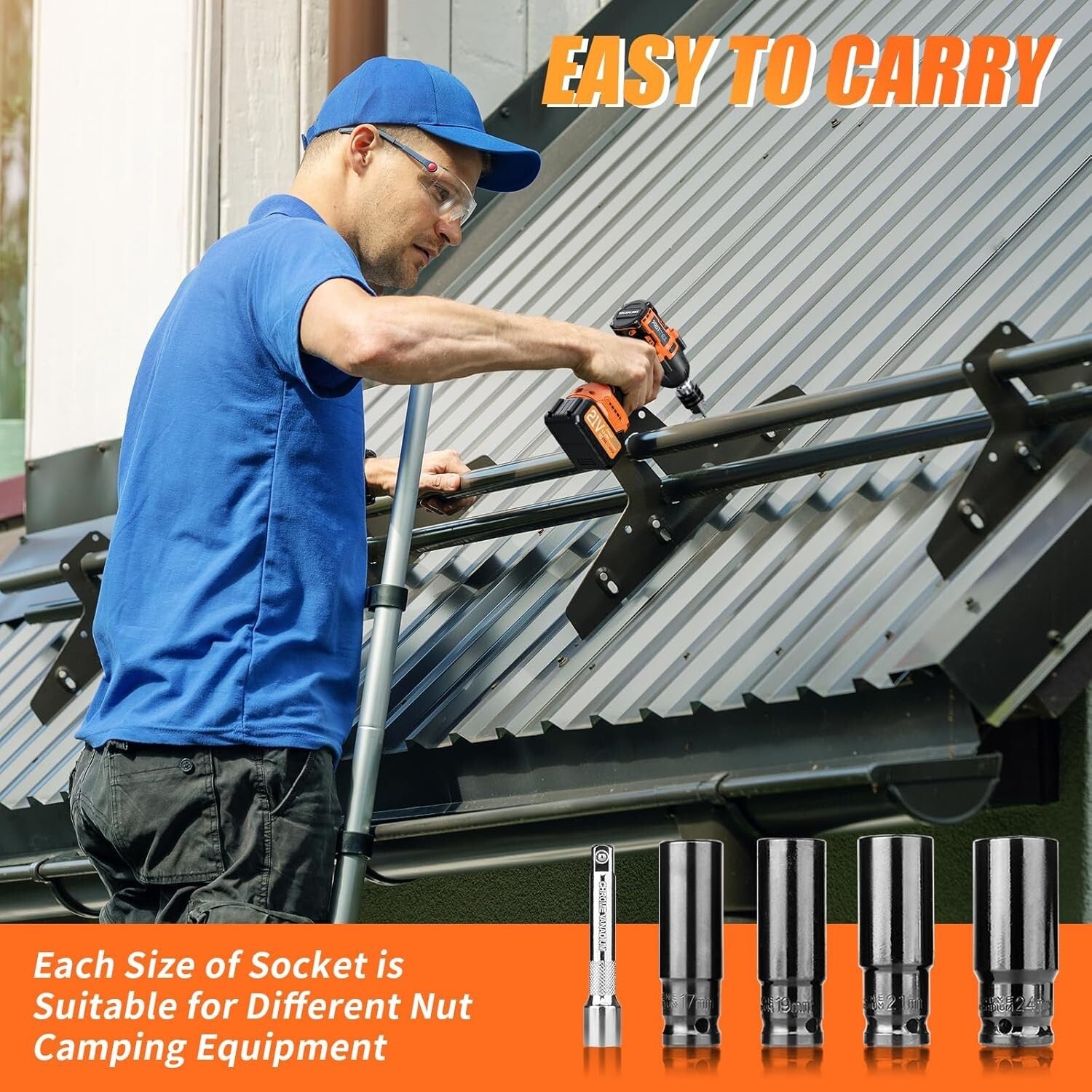 Compact 900 Ft-lbs Cordless Impact Wrench with Adjustable Torque Features