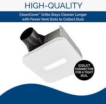 Load image into Gallery viewer, Quiet 80 CFM Ventilation Fan with LED Light and CleanCover - Ideal for Bathrooms