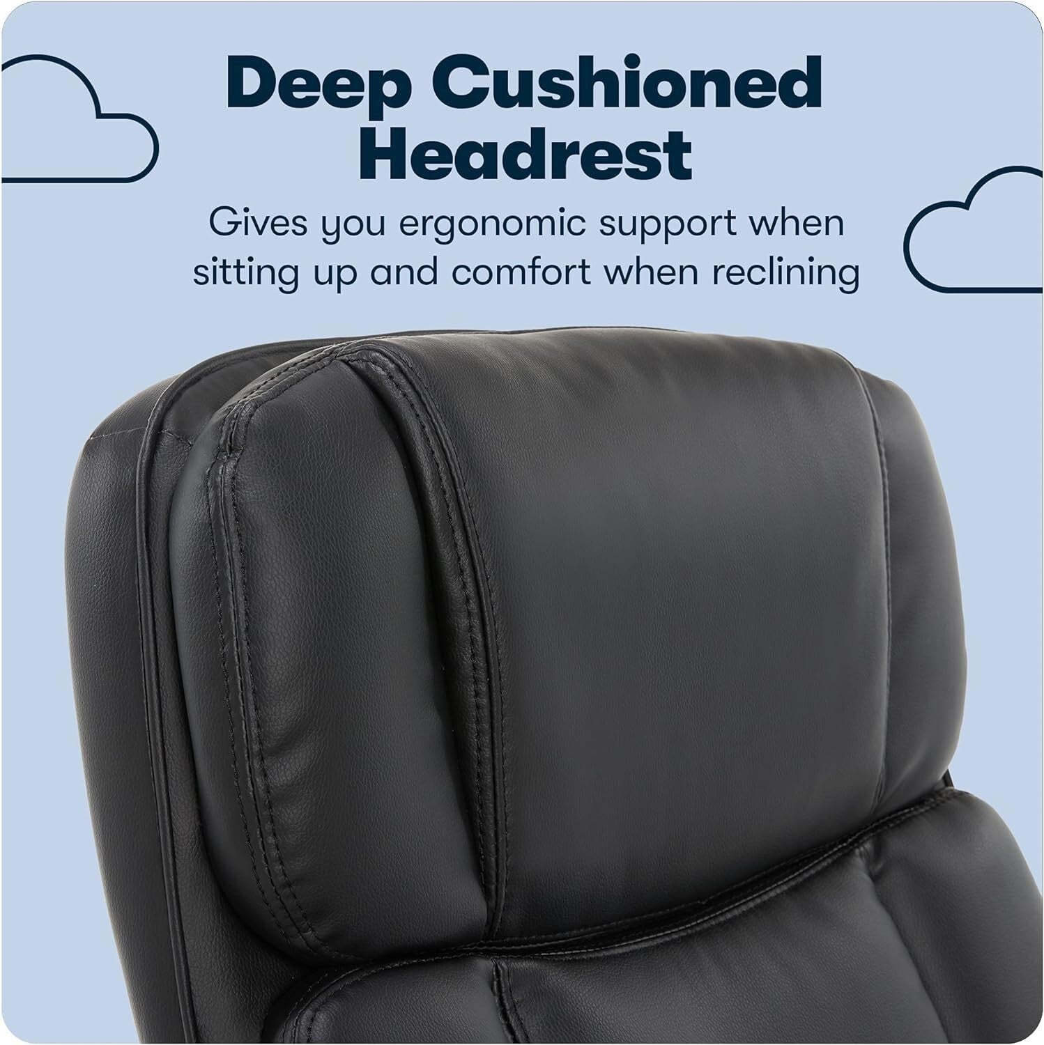 Adjustable High Back Big & Tall Office Chair with Plush Body Pillows & Support