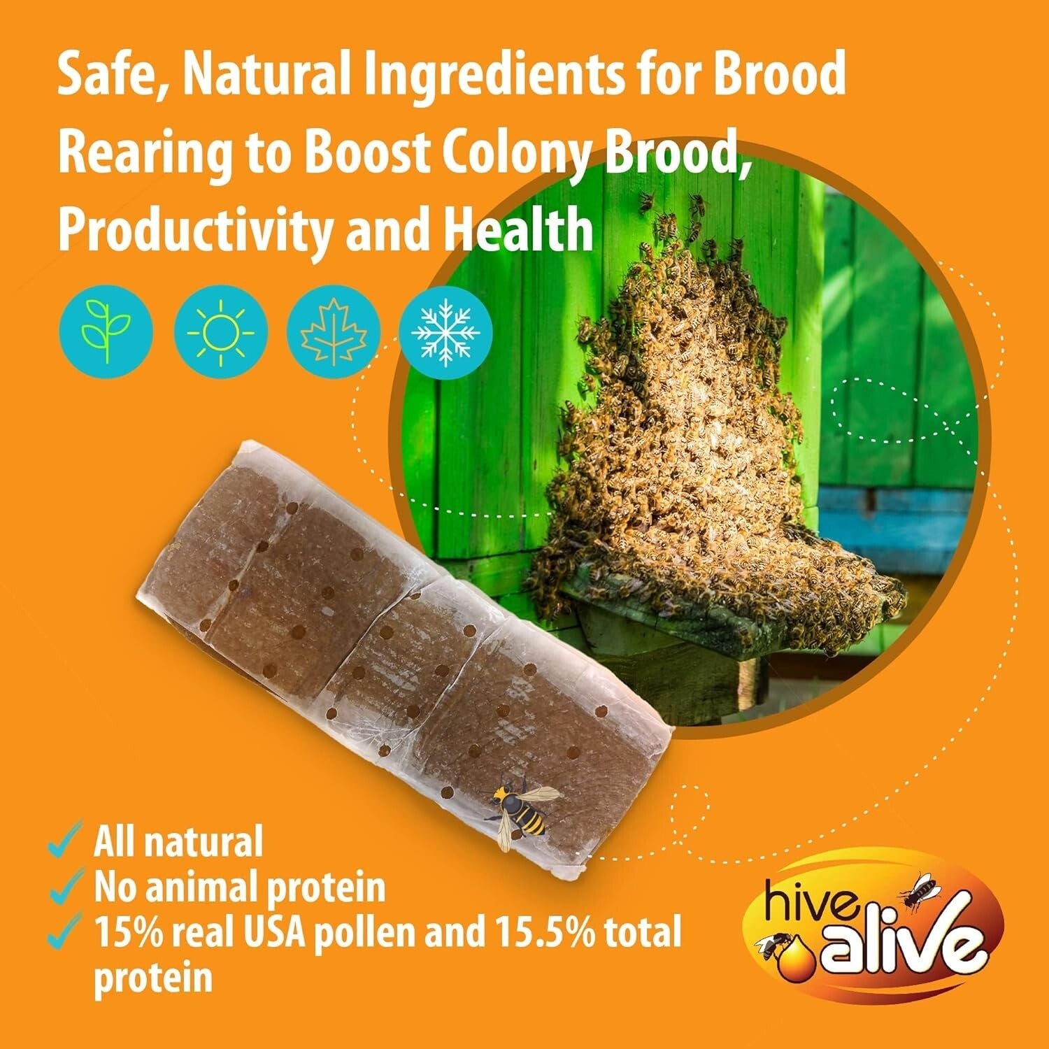 Bee Nutrition Boost: 10lb Pollen Patties with Seaweed Micronutrients & Aminos