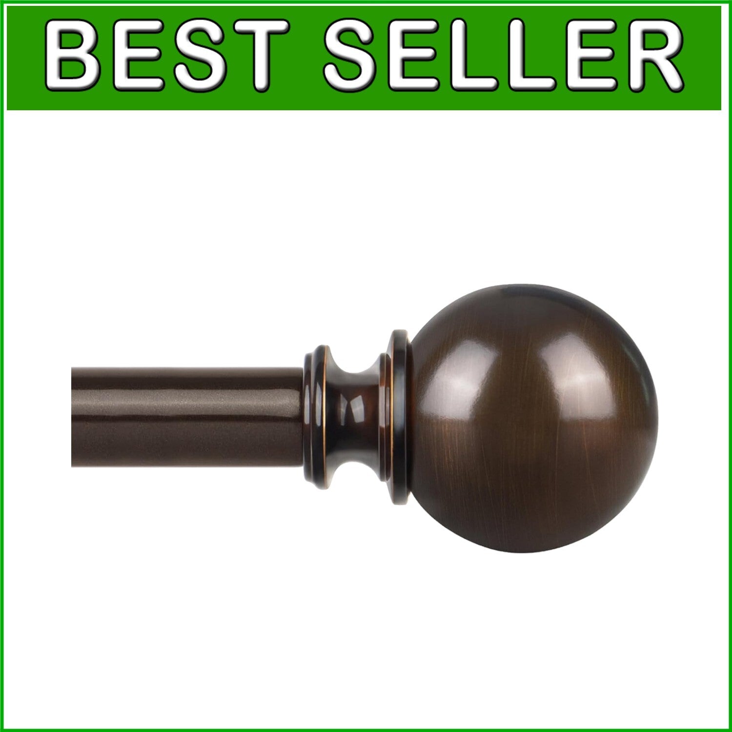 Elegant Antique Bronze Curtain Rods 120-170 Inches, Decorative Finials