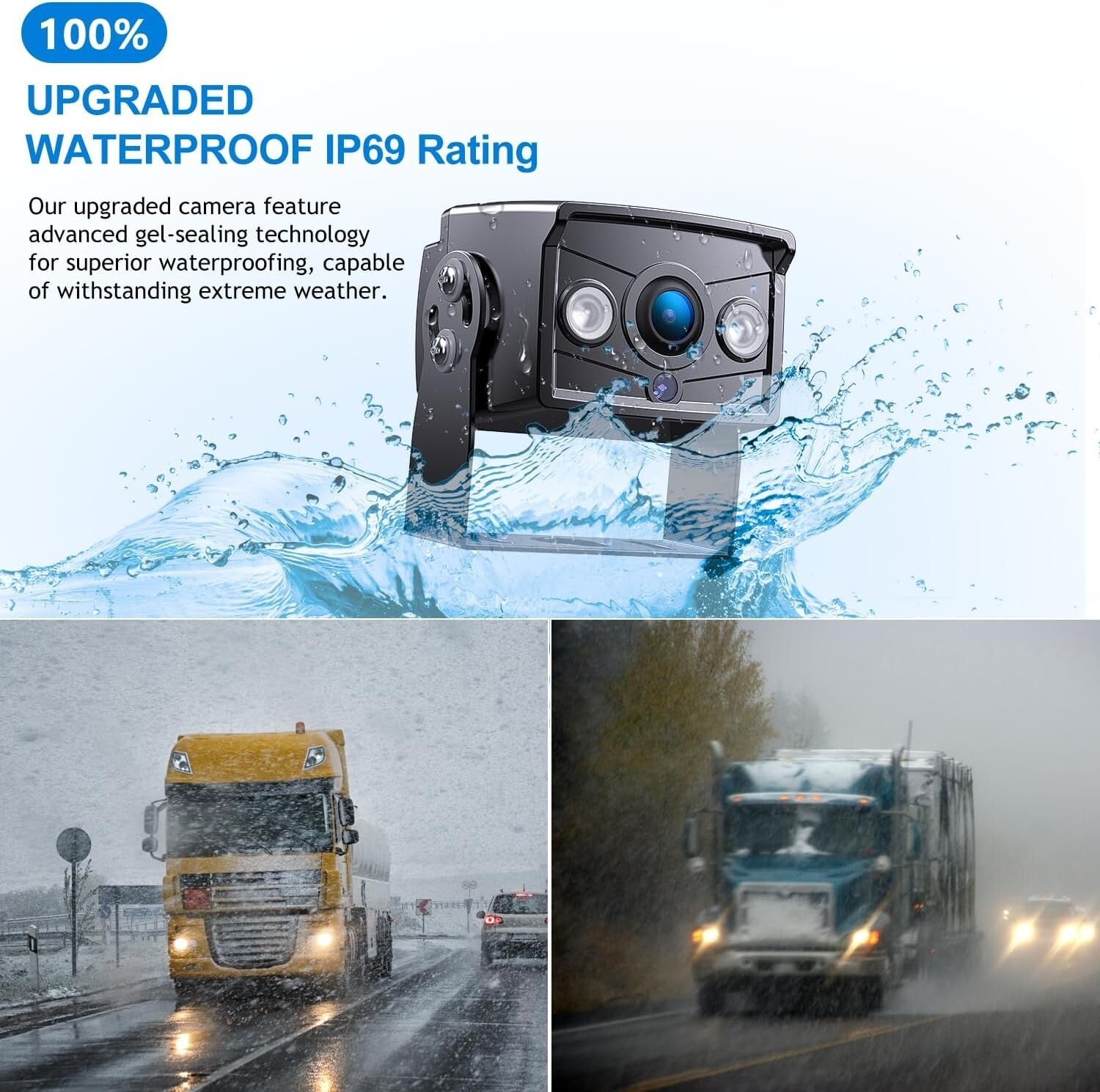 Advanced 1080P Rearview Monitor Kit - Dual Camera Support, DIY Installation