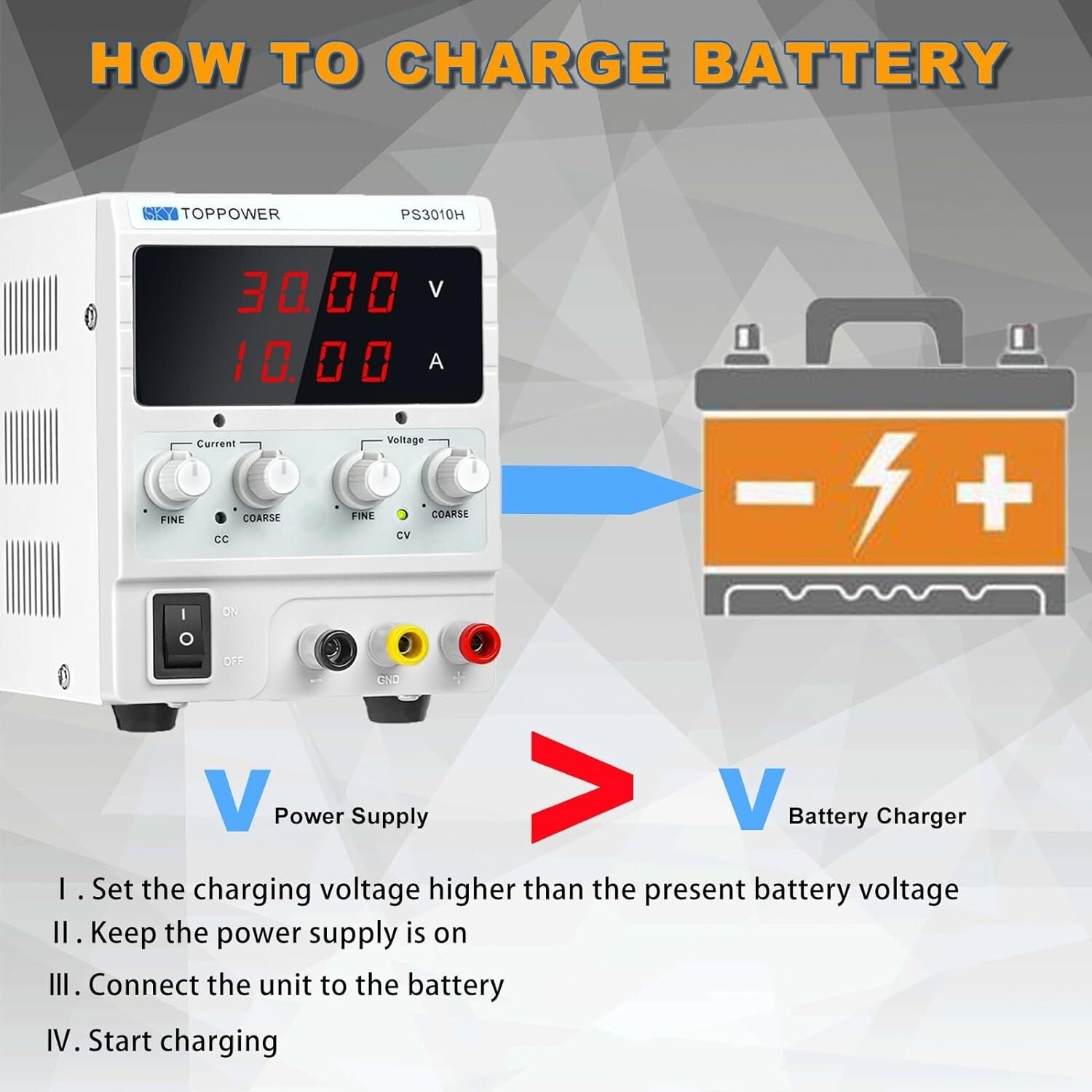 Multi-Function Variable DC Power Supply with 4-Digit Display - Ideal for DIY