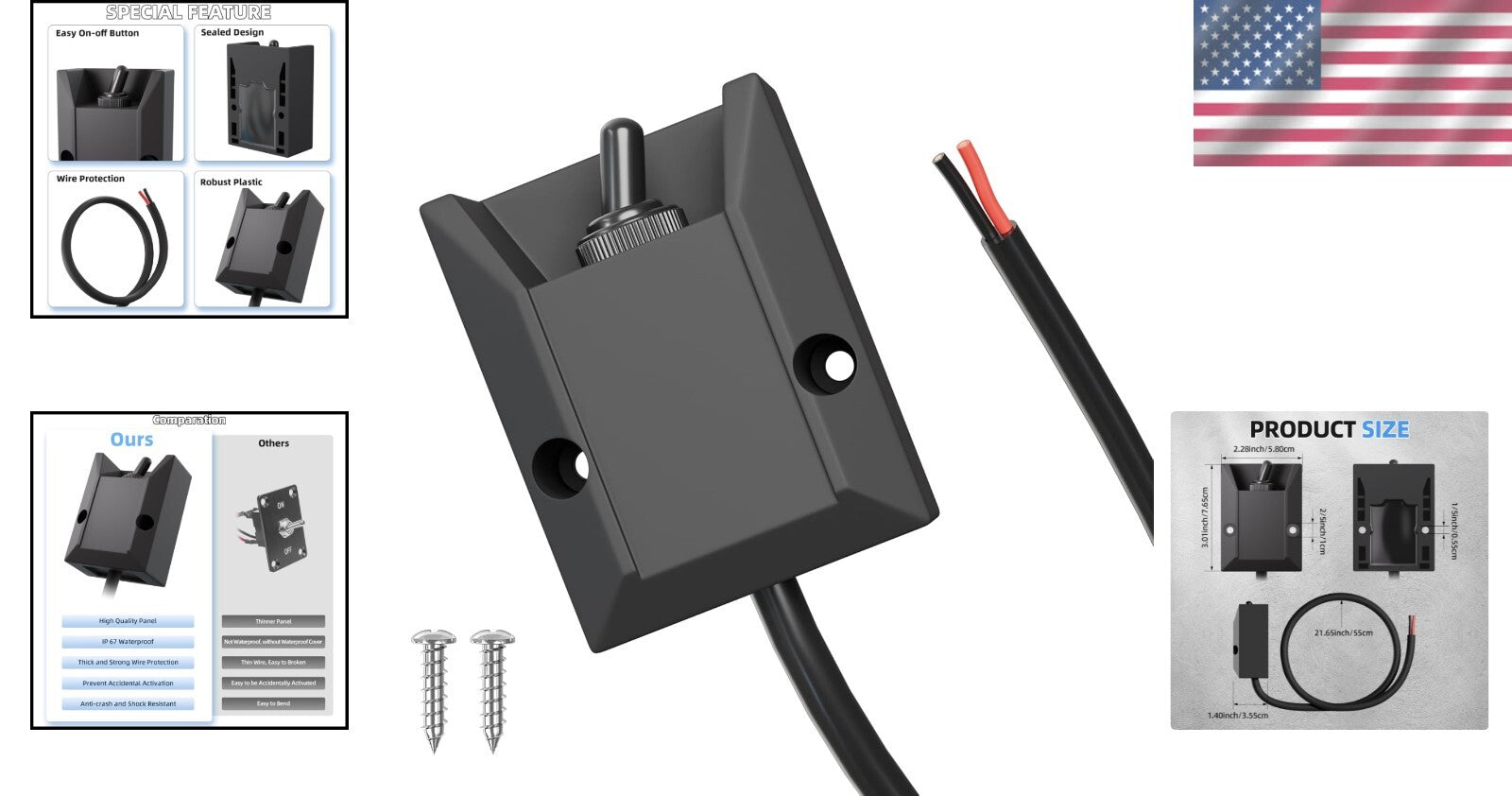 Durable 12V Heavy Duty Toggle Switch - Impact Resistant with Ergonomic Design