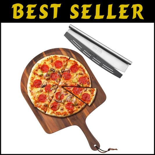 Robust 30-Inch Pizza Cutter and Peel Combo - Ideal for Home and Professionals