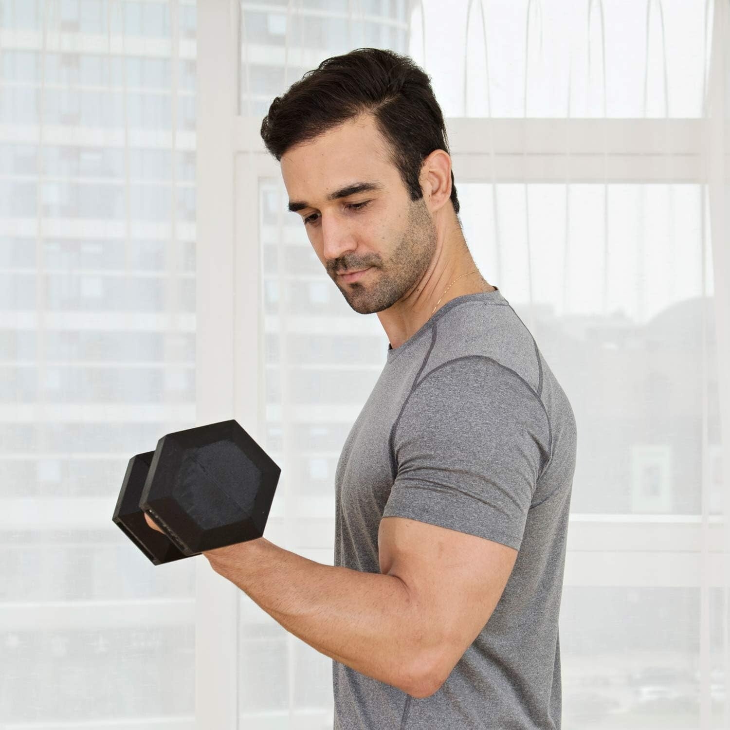 Ergonomic 30 lb Hex Dumbbell - Perfect for Weight Training and Muscle Toning