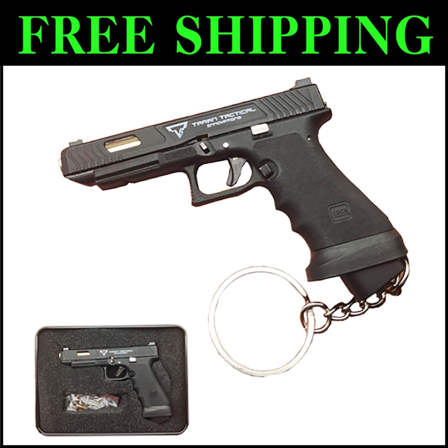 Compact Tactical Mini Gun Keychain - 1:3 Scale Model, Perfect Gift for Men