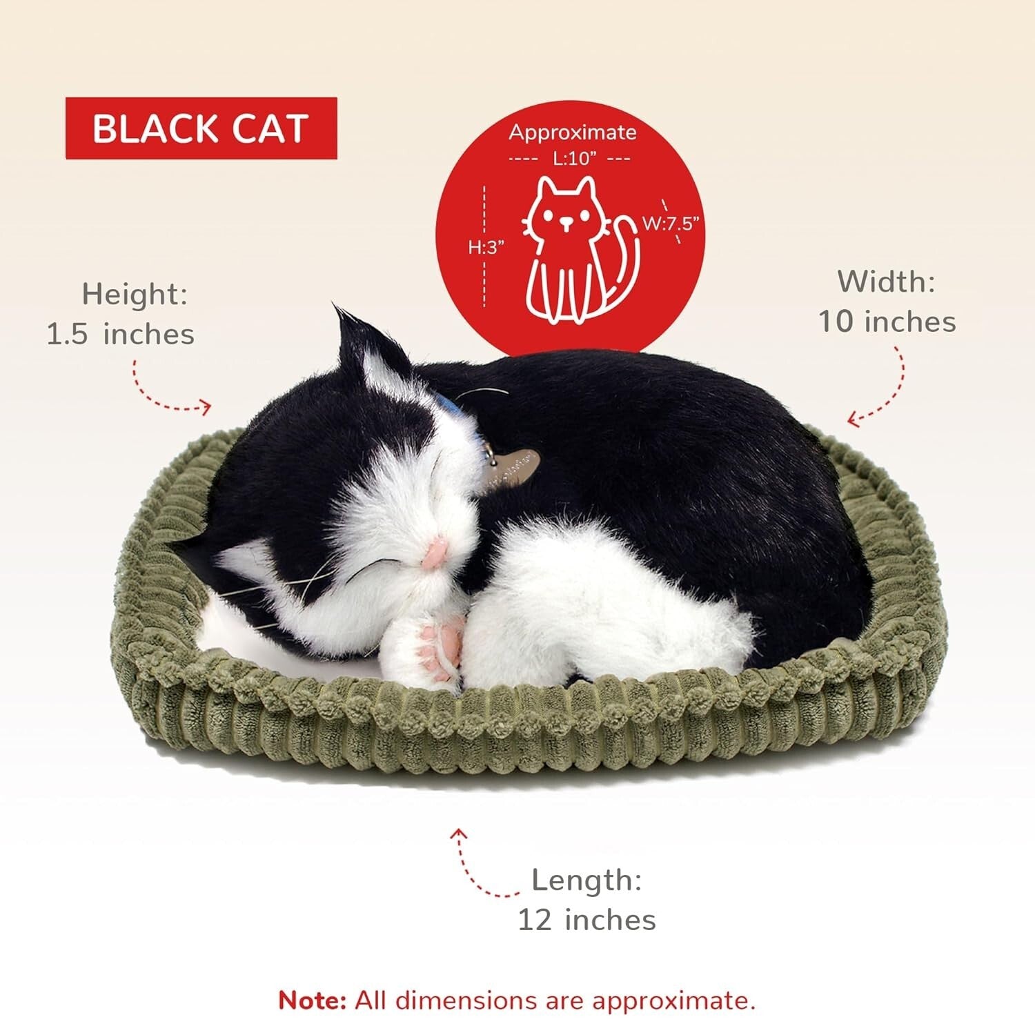 Lightweight Black and White Kitten Toy - Safe Handcrafted Companion for All