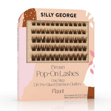 Load image into Gallery viewer, Natural Look Brown Pop-On Lashes - Customizable 1-Step Faux Clusters, Pack of 60
