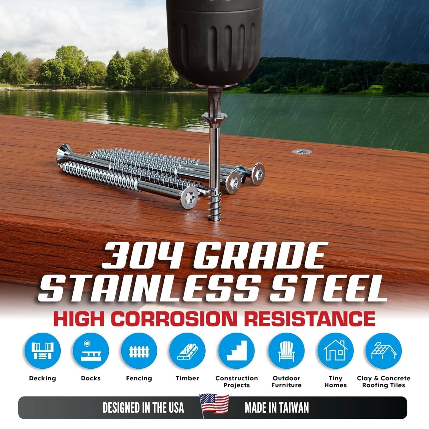 Flat Head 2 Inch Stainless Steel Screws - 1750 Pieces for Durable Woodwork