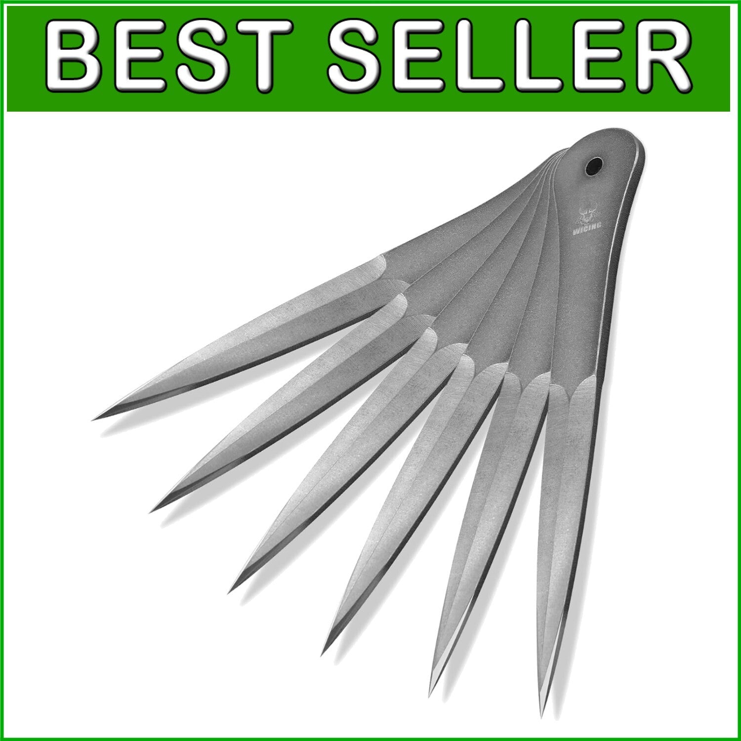 9.5-Inch High-Carbon Steel Throwing Spikes Set - 6 Pack with Nylon Sheaths