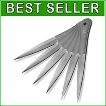 Load image into Gallery viewer, 9.5-Inch High-Carbon Steel Throwing Spikes Set - 6 Pack with Nylon Sheaths