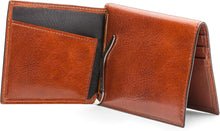 Load image into Gallery viewer, Men's Wallet with Spring-Loaded Money Clip &amp; 6 Card Slots - Amber Brown