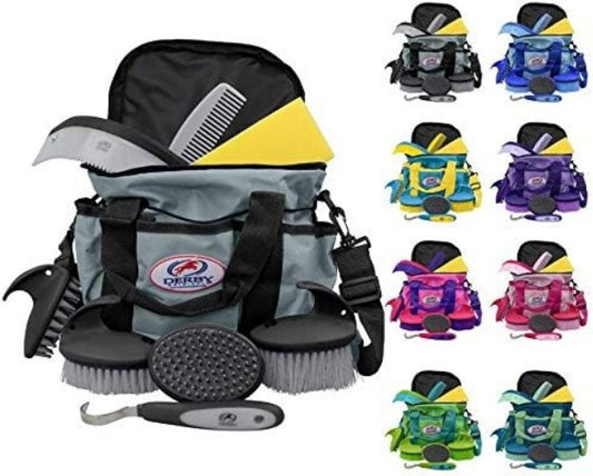 Deluxe 9-Piece Horse Grooming Set with Matching Carry Bag - Perfect for All Ages