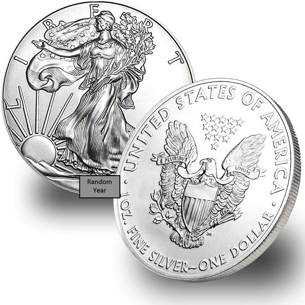1986-Present Lot of 5 Brilliant Uncirculated Silver American Eagles - 1 oz Each