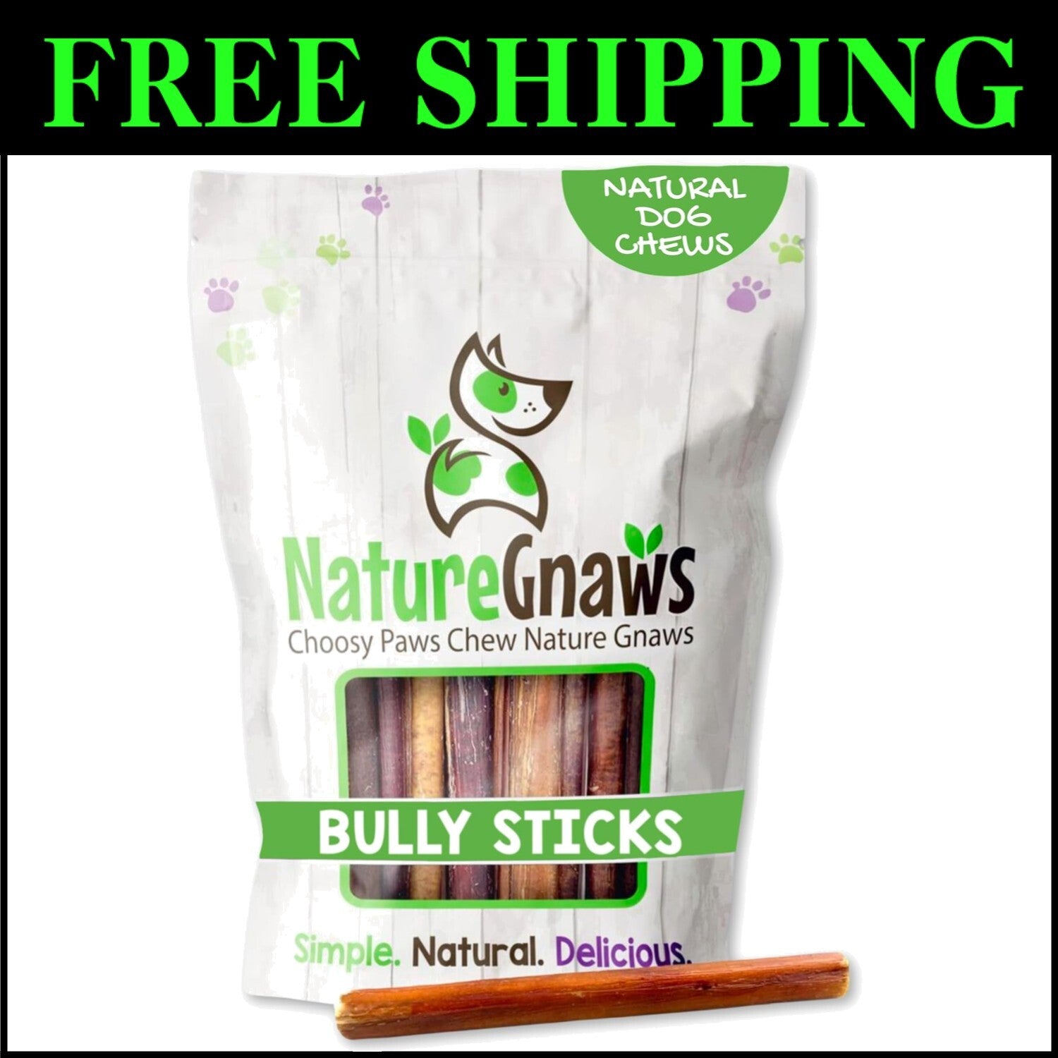 Savory Small Bully Sticks 5-6" - Natural Beef Treats for Puppies and Small Dogs